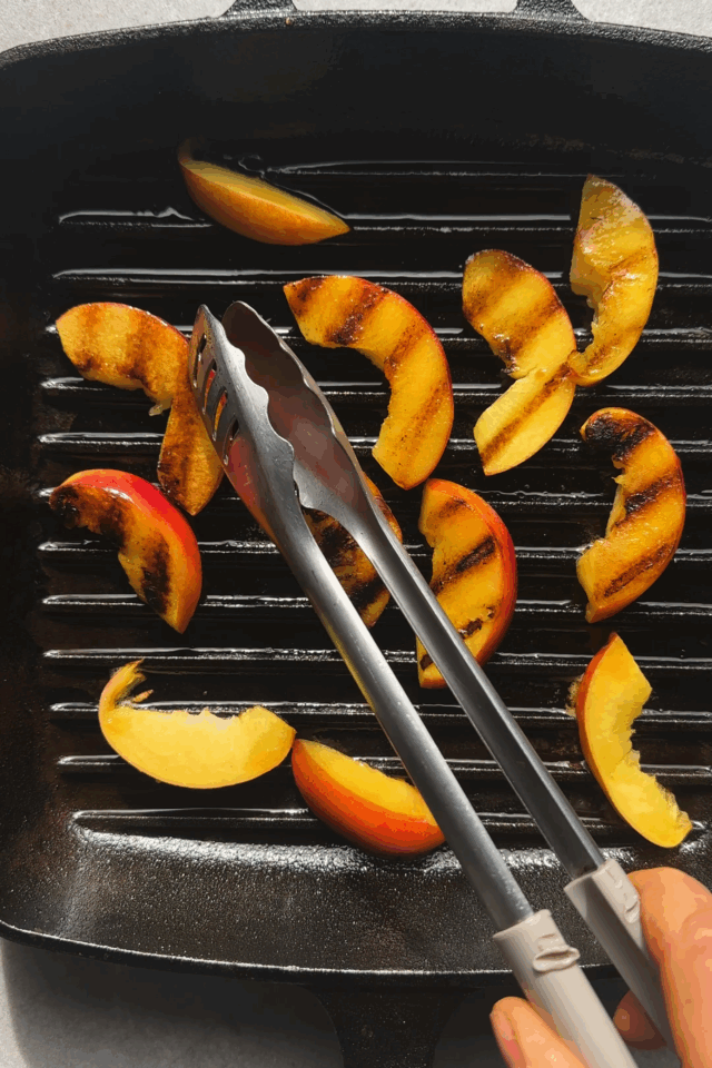 Grilling Peaches in a Pan