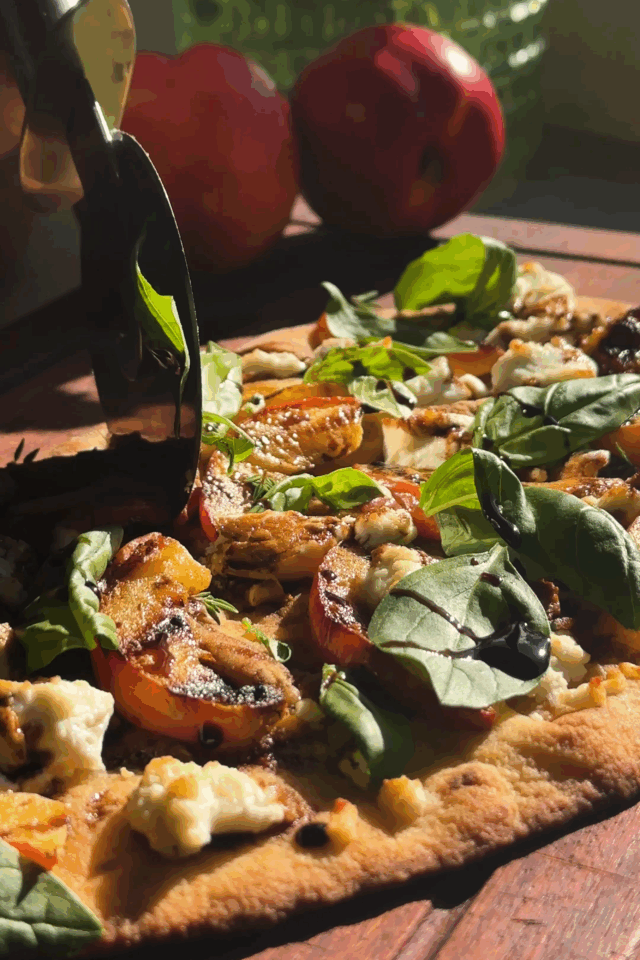 Cutting Flatbread With Pizza Wheel