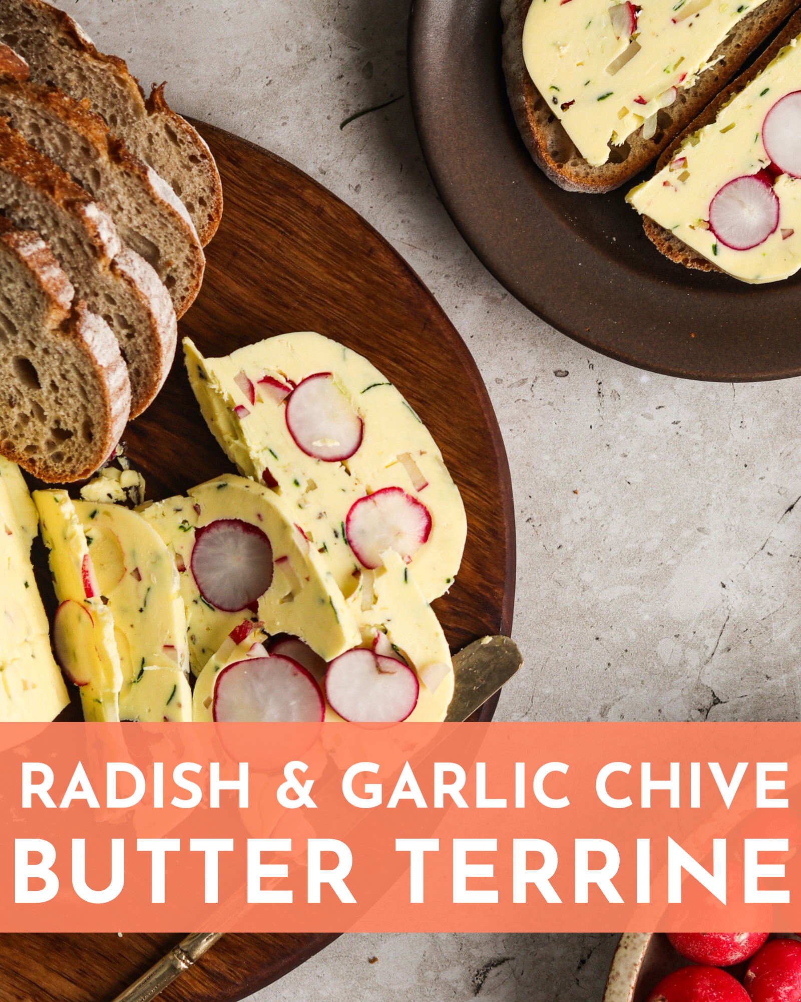 Radish and herb butter terrine sliced